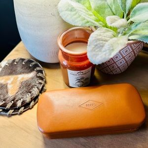 Fossil Hard Eyeglasses Case Blue Felt Lining